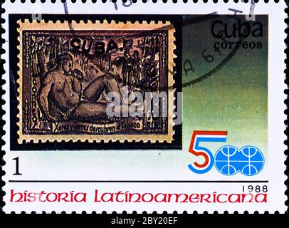 postage stamps celebrate 500 years Cuban history Stock Photo