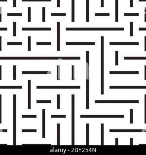 Seamless pattern with horizontal and vertical black segments Stock Vector