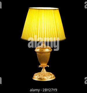 vintage table lamp isolated on black Stock Photo