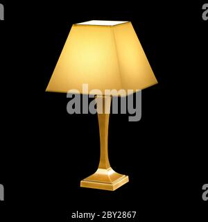 vintage table lamp isolated on black Stock Photo