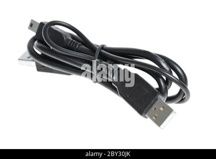 New USB cable isolated over white background Stock Photo