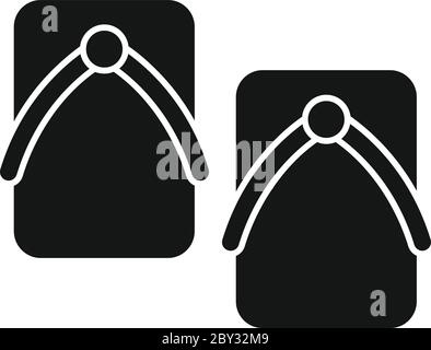 Japanese wood slippers icon. Simple illustration of Japanese wood slippers vector icon for web design isolated on white background Stock Vector