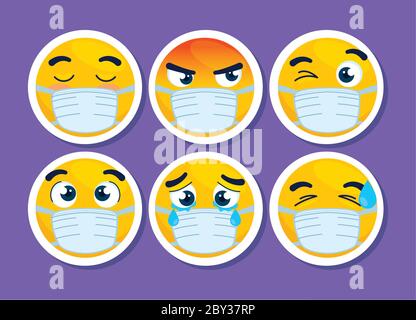 Emoji Crying Wearing Medical Mask Yellow Face With A White Surgical Mask Icon For Covid 19 Coronavirus Outbreak Stock Vector Image Art Alamy