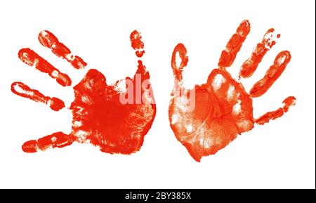 Spooky hands print isolated on white Stock Photo