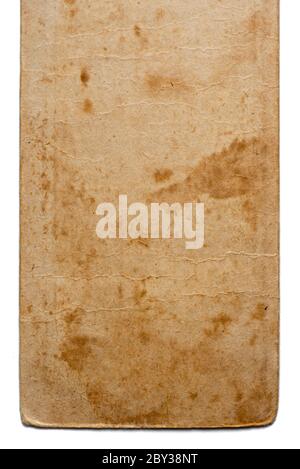 Old yellow craft paper card isolated Stock Photo