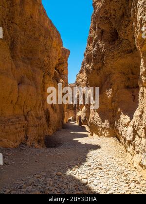 The Sesriem Canyon near Sossusvlei shaped by Tsauchab River, Namib Desert, Namibia Stock Photo