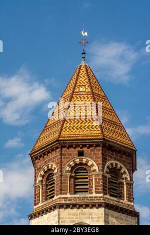 Basilica Saint Julien. Romanesque church in Haute Loire, Auvergne-Rhone-Alpes, France. Stock Photo