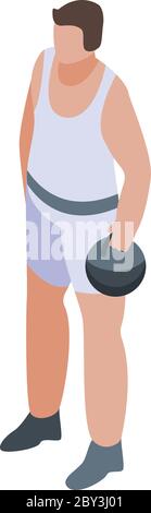 Circus athletic man icon, isometric style Stock Vector