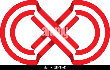initial letter X logo. infinity ribbon flag design concept template vector illustration. Stock Vector