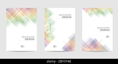 Design template for Brochure, Flyer or Depliant for business purposes. Vector geometric abstract background with diagonal squares Stock Vector