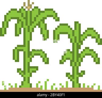 vector pixel art grass isolated Stock Vector Image & Art - Alamy