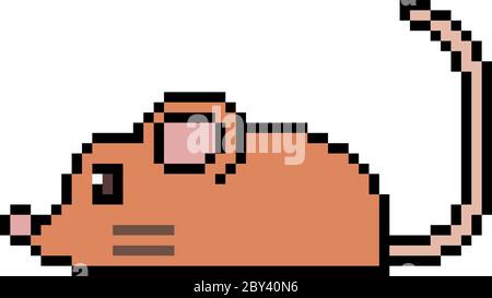 vector pixel art rat isolated Stock Vector