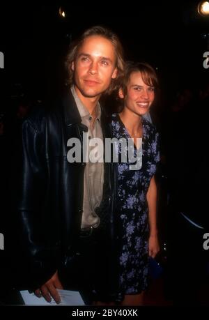 Westwood, California, USA 10th October 1995 Actor Chad Lowe and actress Hilary Swank attend 20th Century Fox's 'Strange Days' Premiere on October 10, 1995 at Mann Village Theatre in Westwood, California, USA. Photo by Barry King/Alamy Stock Photo Stock Photo