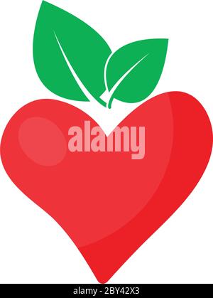 heart icon with leaf icon vector Stock Vector