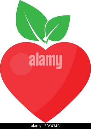 heart icon with leaf icon vector Stock Vector