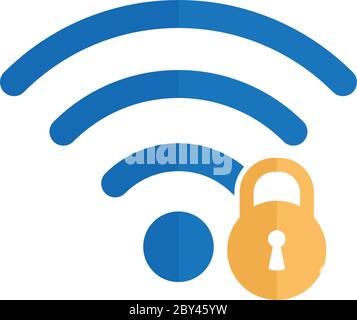 wifi icon. wifi locked sign Stock Vector