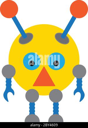 robot icon. cute robot cartoon sign Stock Vector