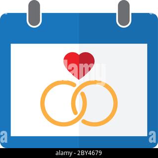 wedding day  calendar Happy wedding day, marige icon love icon Stock Vector