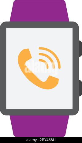 smart watch icon with  phone sign black vector icon Stock Vector