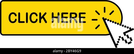 click here icon. clicking button. Stock Vector