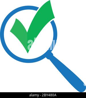 Search icon  with check mark vector Stock Vector