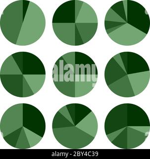 Isolated abstract colorful pie chart logos set, round shape diagram ...