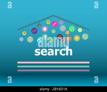 Text Search on digital background. SEO web development concept Stock Photo