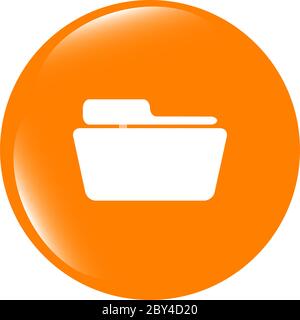 Folder icon web button . Trendy flat style sign isolated on white background Stock Photo