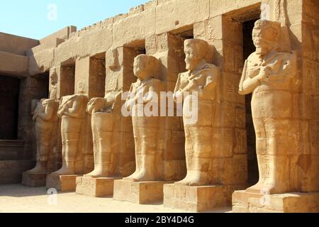 ancient statues in Luxor karnak temple Stock Photo