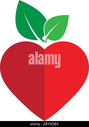 heart icon with leaf icon vector Stock Vector
