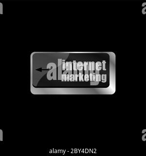 online marketing or internet marketing concepts, with message on enter key of keyboard key Stock Photo