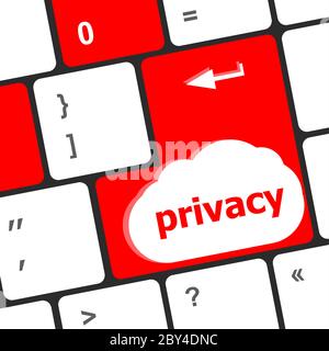 Keyboard with privacy text on keyboard - security concept Stock Photo