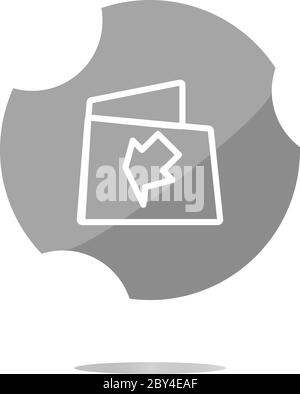 Folder icon web button with map isolated on white Stock Photo