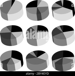 Pie Chart Icon Set Vector Illustration Stock Vector