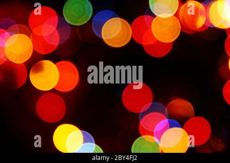 defocused colored circular lights Stock Photo