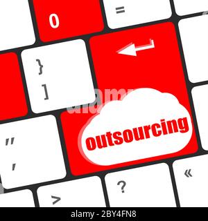 outsourcing word button on computer keyboard key Stock Photo