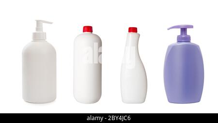 plastic container set isolated on white background Stock Photo