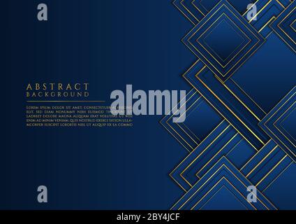 Square shape overlap layer abstract luxury gold metallic design. vector illustration. Stock Vector