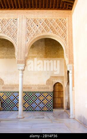 detail of cortyard in Alhambra, Granada, Spain Stock Photo