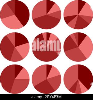 Pie Chart Icon Set Vector Illustration Stock Vector
