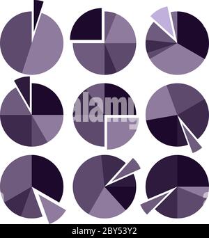 Pie Chart Icon Set Vector Illustration Stock Vector