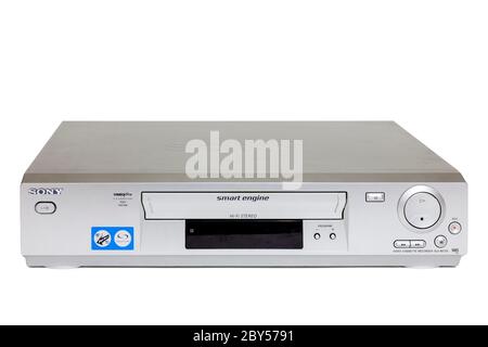 Sony video cassette recorder SLV-SE720, a later model of VCR in VHS format with video plus and Nicam stereo Stock Photo