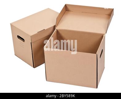 two cardboard boxes Stock Photo