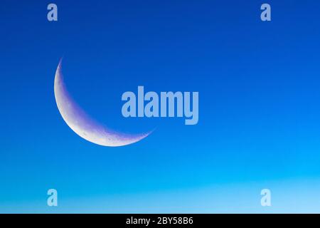 waning crescent moon Stock Photo