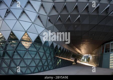 Adelaide South Australia November 18th 2019 : Walkthrough at the modern architecture that is the SAHMRI building, a medical research facility in Adela Stock Photo