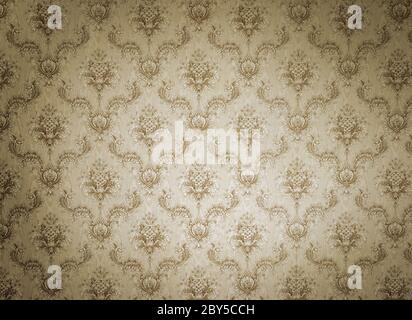 Old beige wallpaper for texture or background Stock Photo