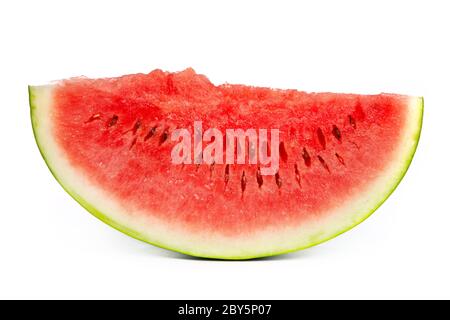 Slice of Watermelon isolated on white Stock Photo