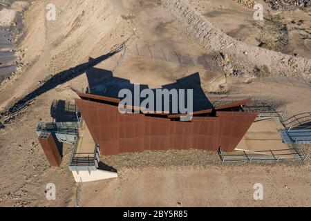 Broken Hill Australia December 2nd 2019 : Aerial view of the miners memorial in Broken Hill in New South Wales, Australia Stock Photo