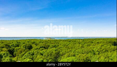 Drone images of the area of Noyac, Jessups Neck and Noyac, NY Stock Photo