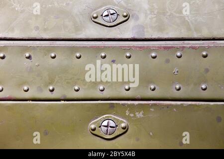 metal surface with rivets Stock Photo